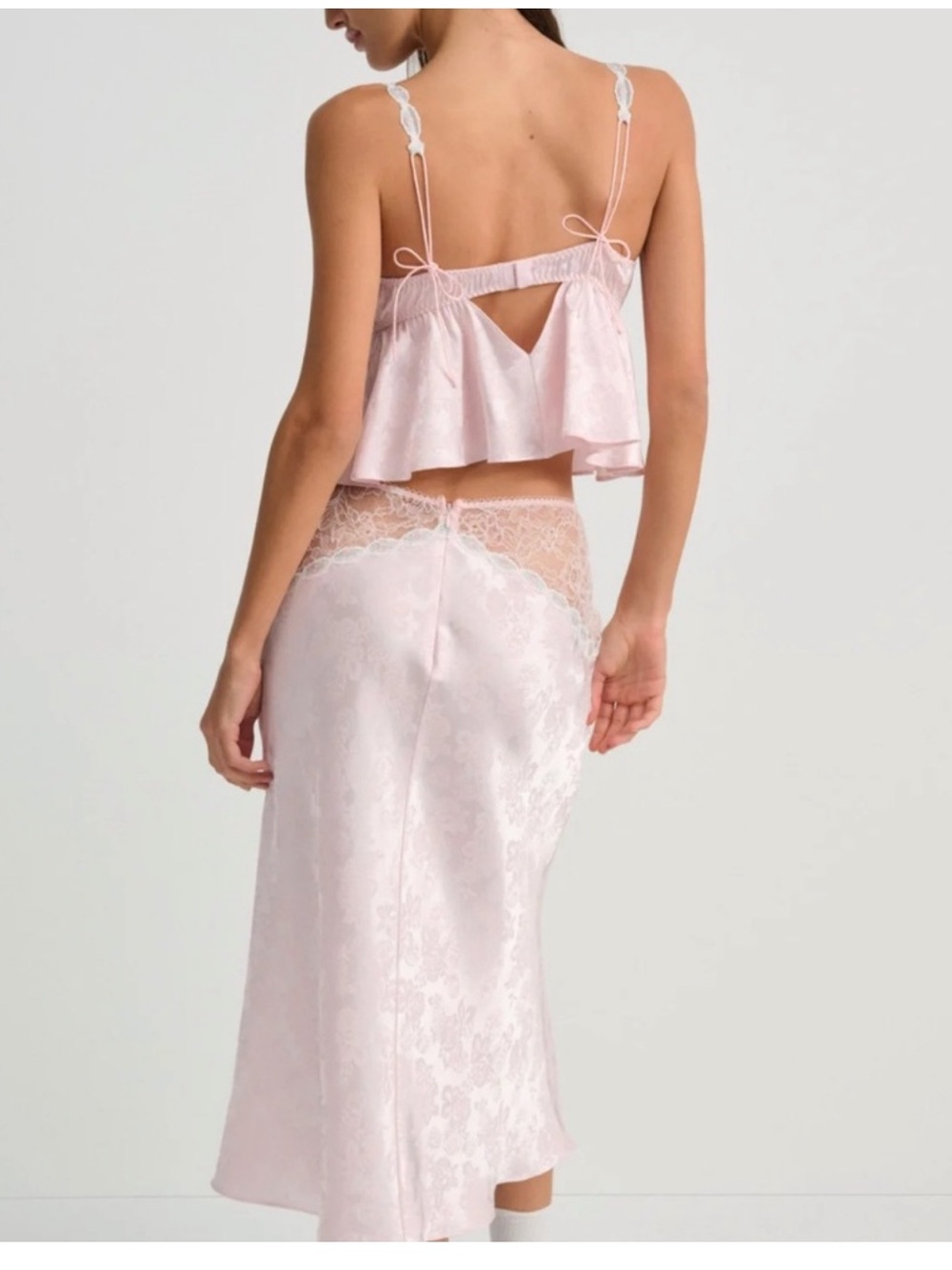 FOR LOVE & LEMONS Camilla MIDI Skirt and Bra Sleep Top Lingerie Set - Picture 3 of 6
